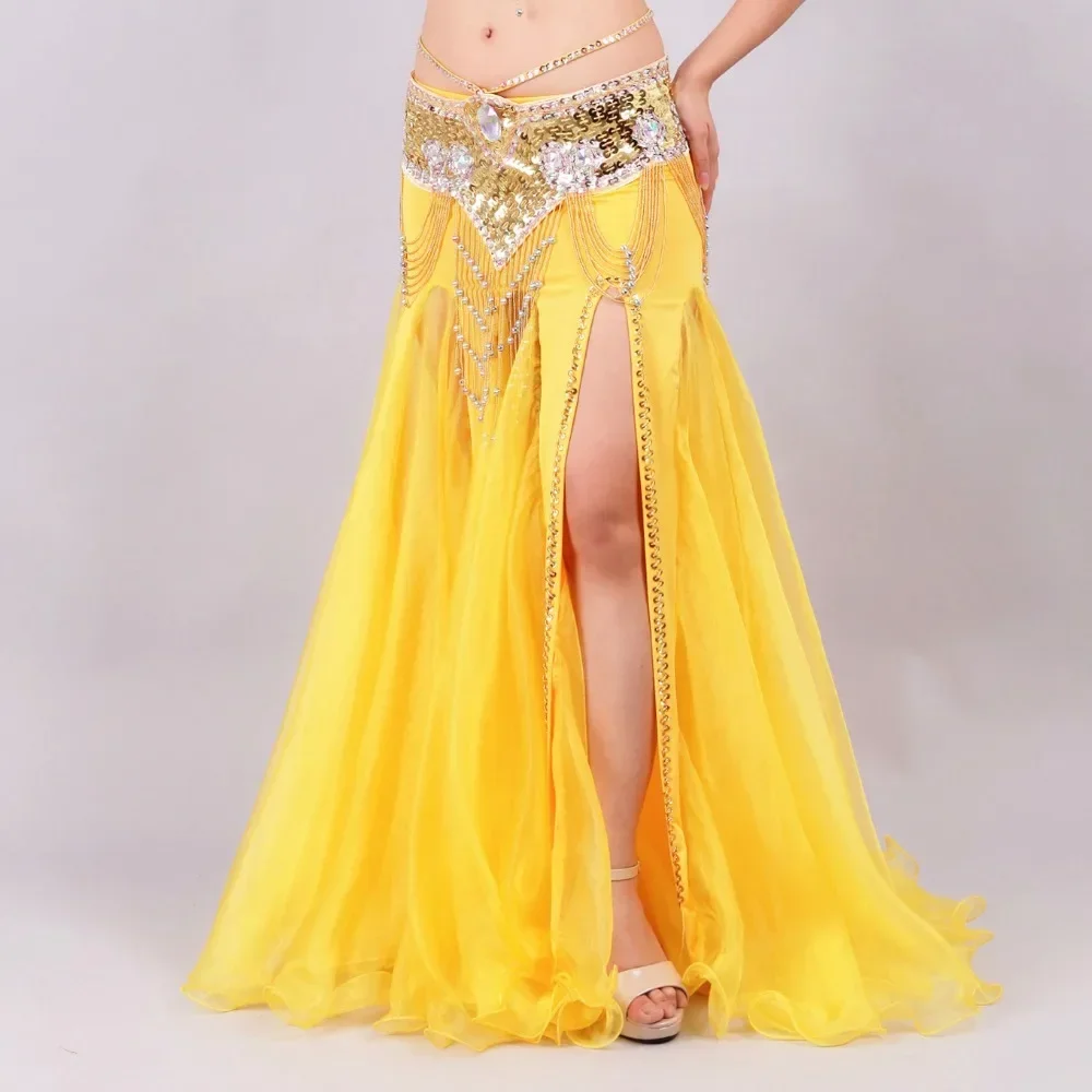 Belly Dancing Clothes Professional Long Fish Tail Skirts Wrapped Skirt Women Sequins Belly Dance Skirts (without belt)