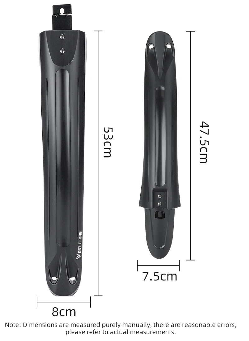 WEST BIKING 2 Stück Fahrrad-Schutzbleche, staubdichter Spritzschutz für Fahrräder, universeller Fahrrad-Schmutzschutz, spritzwassergeschützt für Mountainbikes – Detail 4