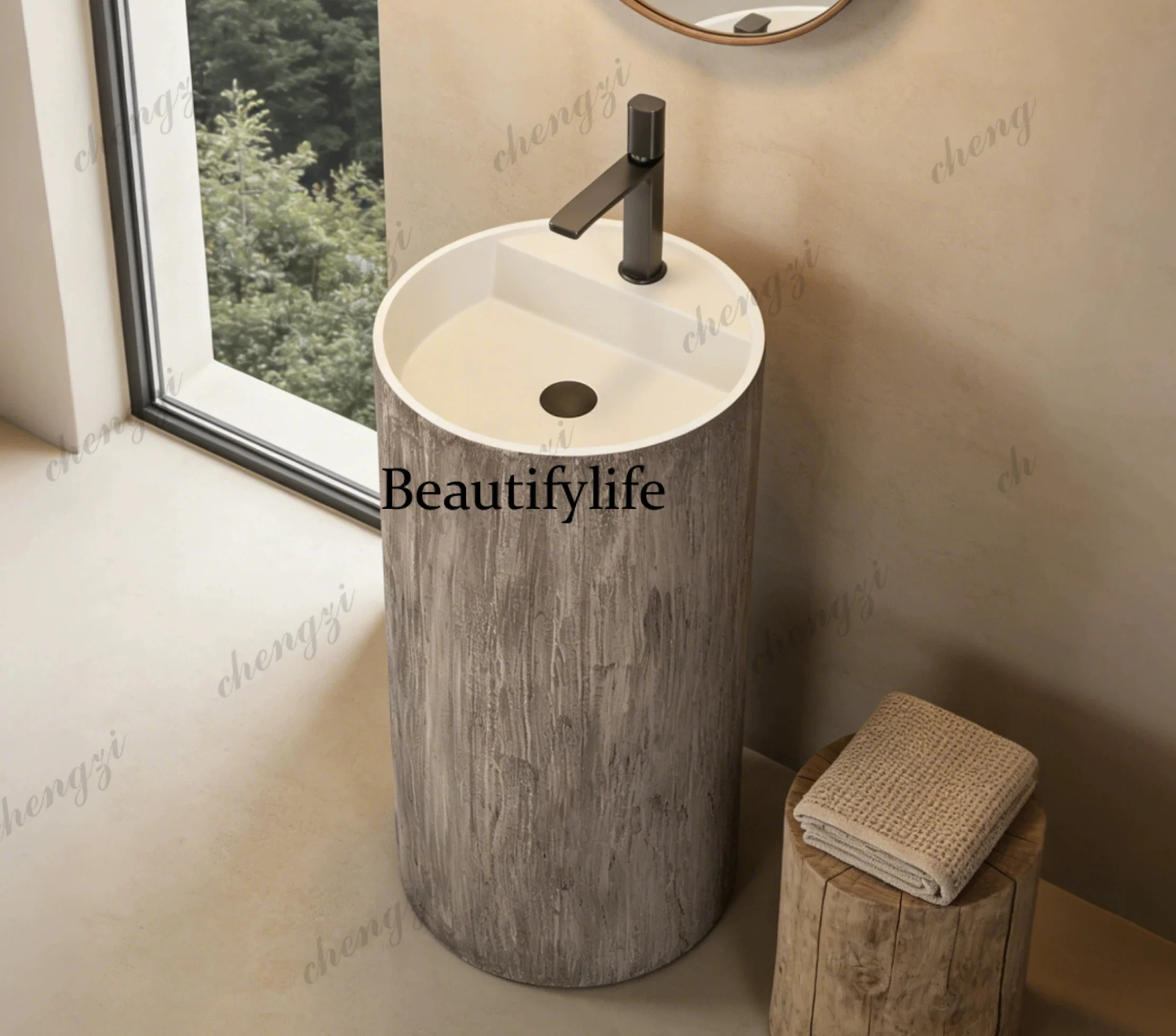Pillar basin art washbasin integrated hand washbasin household outdoor