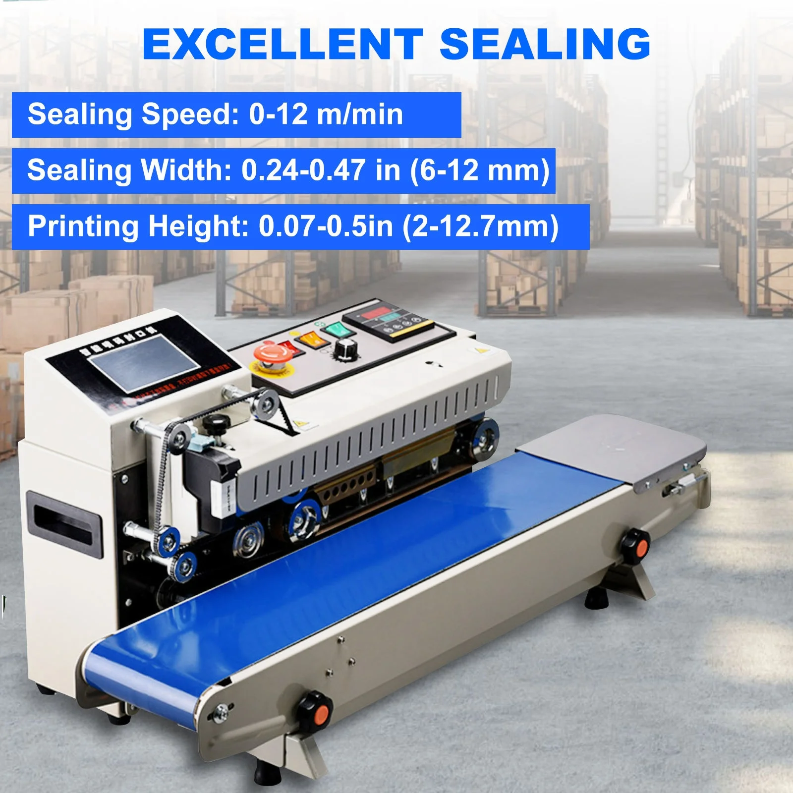 FR1600 Automatic Touch Screen Inkjet Printing Date Coding Logo Plastic Film Pouch Bag Continuous Band Sealer Sealing Machine