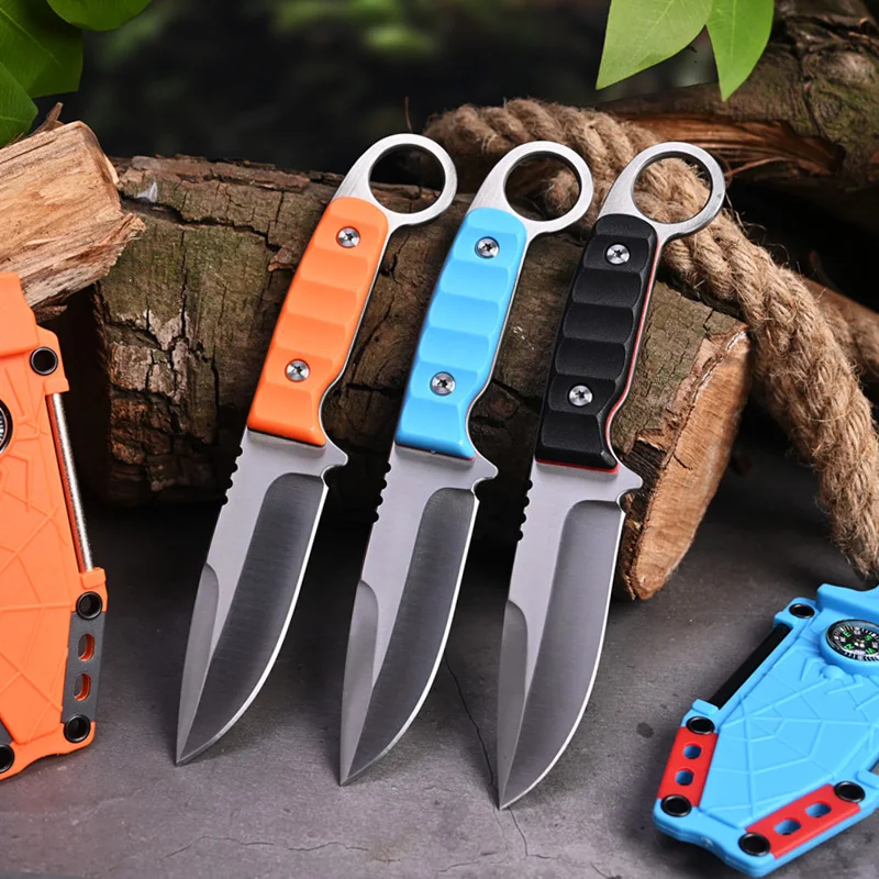 Wilderness exploration Self Defense High hardness Straight knife Outdoor Fishing Fixed Blade Hunting Knife Multifunction Tools