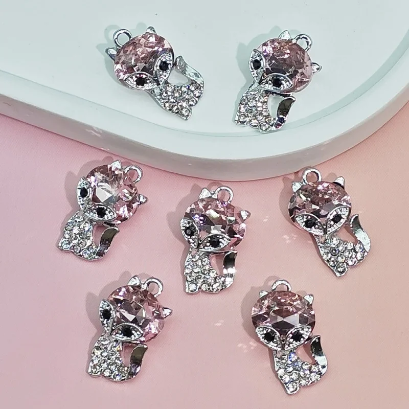 20pc set Colorful Alloy Fox Pendant Korean StyleDIYHandwoven Hair Accessories Necklace