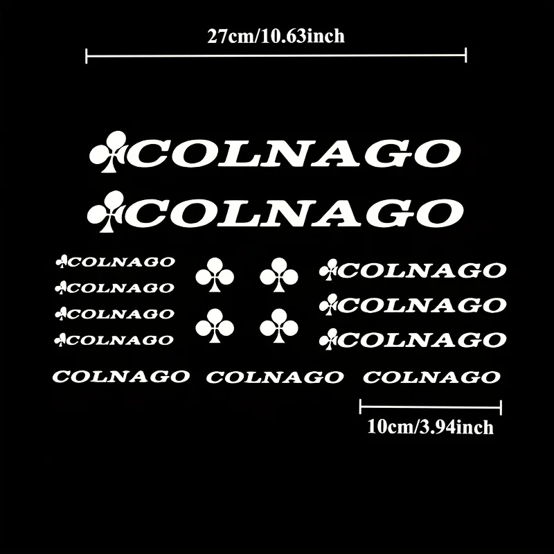 مجموعة ملصقات "Colnago" ثلاثية الأبعاد، مثالية لإطارات الدراجة وأقنعة الخوذة وإضافة ألياف ركوب الدراجات اللامعة