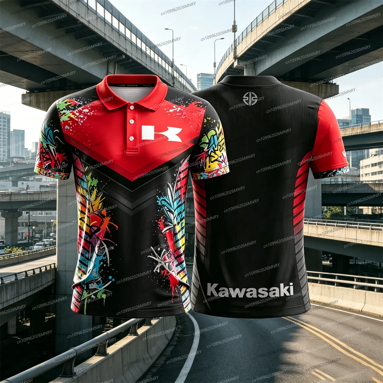 

Summer polo men's clothes Kawasaki tshirt Motocross T-shirt men Quick Drying Cycling Suit Women tshirt Sleeved Top Men clothing