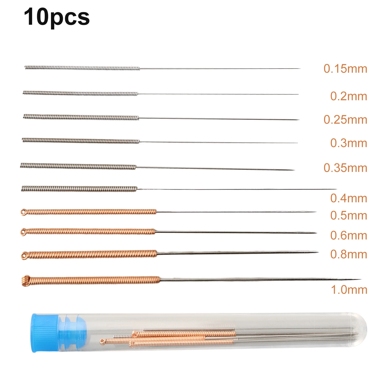 10 Stück/Set Reinigungsnadeln für 3D-Drucker, 0,15–1,0 mm Düsenreinigungsnadel zum Reinigen von Filamentresten in Düsen