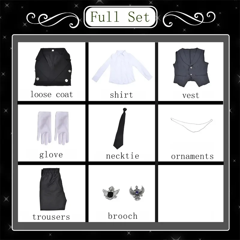 Black Butler Sebastian Michaelis Cosplay Sebas Costume Anime giapponese Carnevale Uniforme Festa a coda di rondine