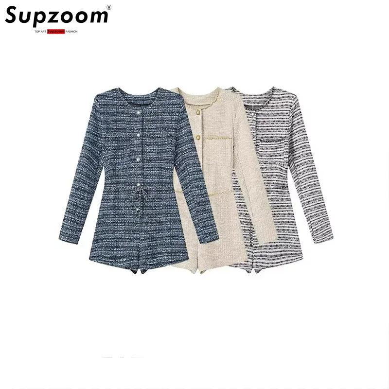 

Supzoom 2026 Новинка: Модный комбинезон для весны и лета в стиле французского шика, для светских львиц и наследниц, приталенный крой