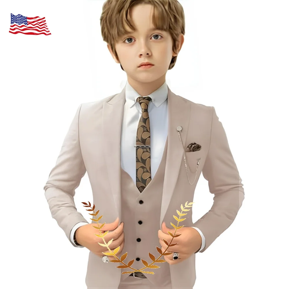 

Classic Boy's Suit Wedding Tuxedo Party Ceremony Dress Suit for Kids Formal Custom Blazer 3 Piece Set