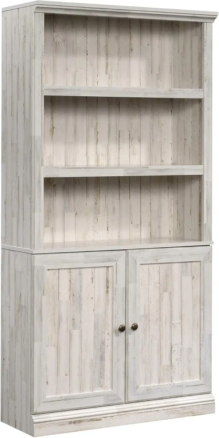Miscellaneous storage bookcase/bookcase with door, white wood veneerThree adjustable shelves for flexible storage options