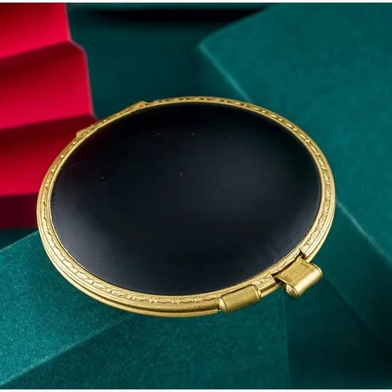 Handmade Brass 1935 Compact Circular Semi-automatic Antique High-end Lighter Mechanical Gas oline Pressed Powder Lighter
