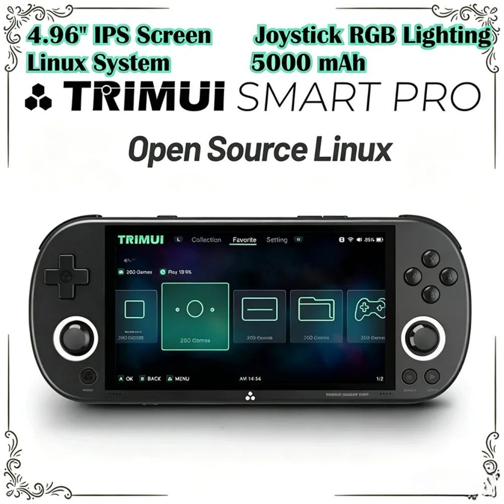 Image of Trimui Smart Pro Retro Handheld-Spielkonsole WIFI 4,96 Zoll Linux-System RGB-Beleuchtung Joystick Tragbare Videospielkonsole Geschenk