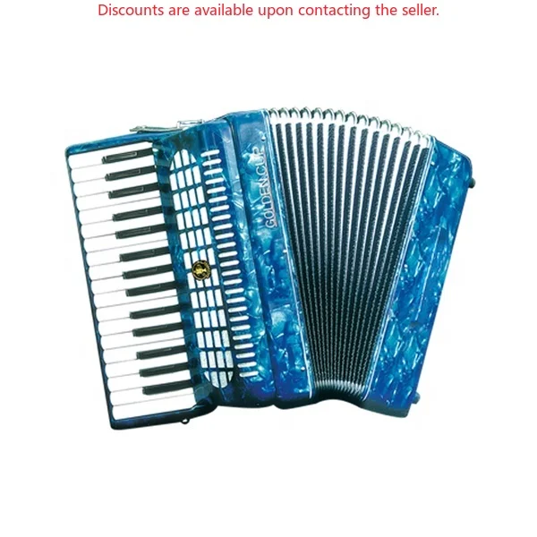OEM 32-Keys Blue Celluloid Piano Keyboard Accordion JP3200 Chromatic Acordeon Instrument
