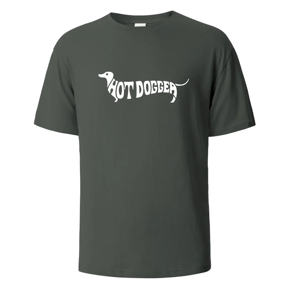 Hot Dogger Funny Printed T-shirts For Men 100%Cotton Summer Breathable Comfortable Tops Short-Sleeved O-neck Basic Men Clothing