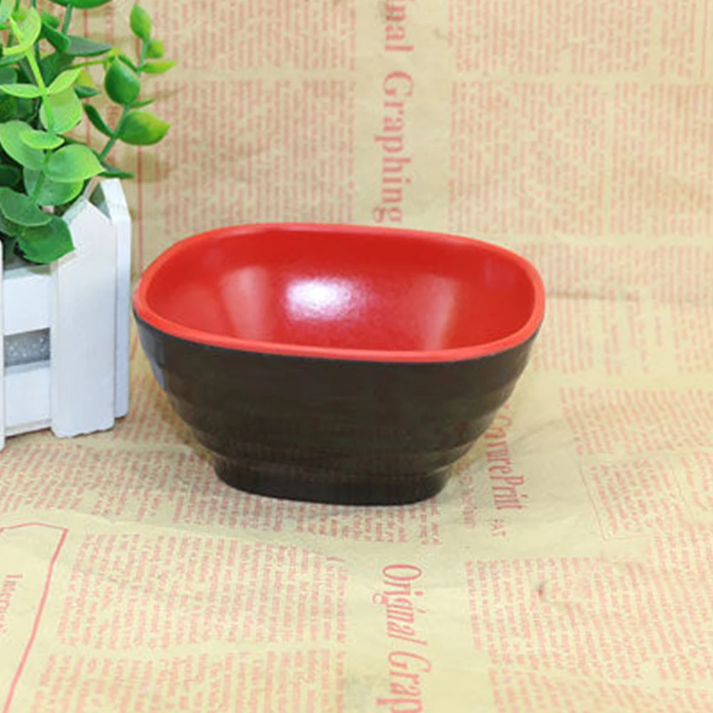 

4pcs Melamine Square Bowls Small Soy Sauce Dishes Dipping Bowls Condiment Snacks Soup Bowl Kitchen Bar Supplies Family Hotel