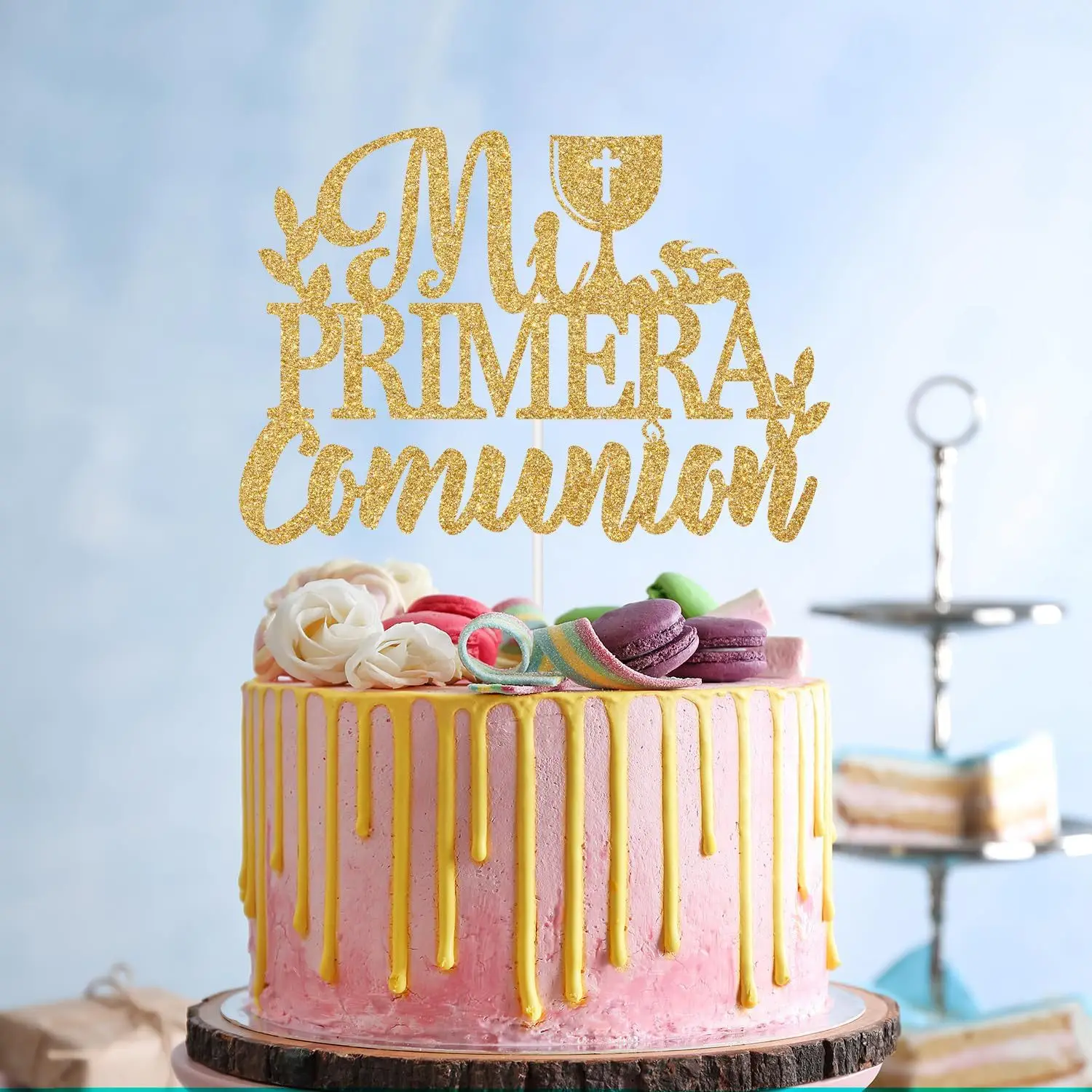 First Holy Communion Cake Insert, Baby Shower, Christening, Baptism Cake Toppers, Birthday Party, Bible Cross view 2