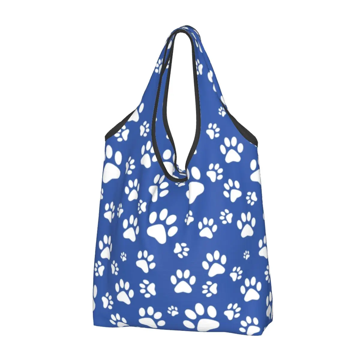 Custom Cute Pet Dog Paw Love Shopping Bags Women Portable Large Capacity Grocery Animal Footprint Gift Tote Shopper Bags