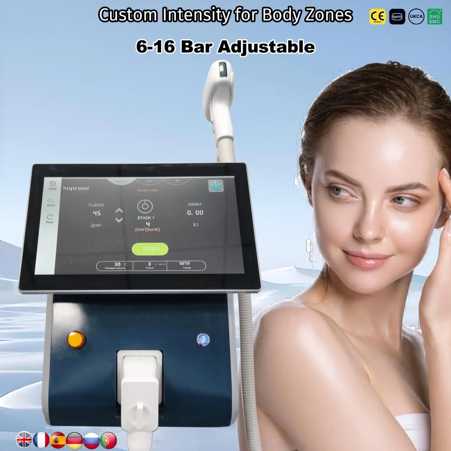 

Advanced AI Diode Laser Hair Remover Auto Energy Adjustment 4 Wavelengths Ice Cooling for Pain-Free Permanent Results at Home KO
