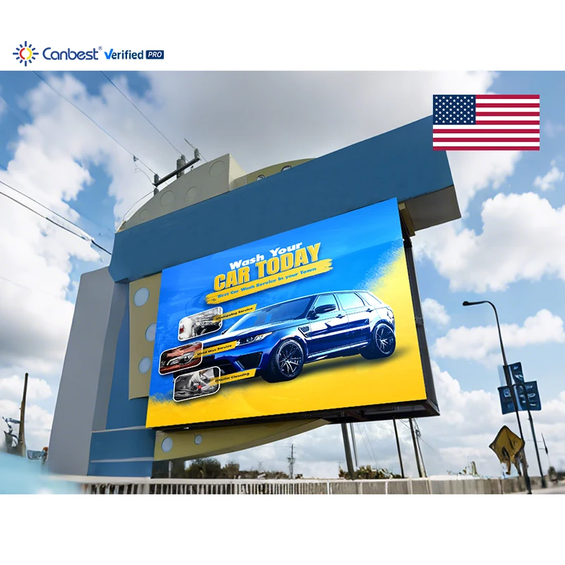 

Светодиодный рекламный экран Canbest P10 10 мм, 2x2880x1920 мм (9,44x6,29 футов), двусторонний, уличный, высокой яркости, для автомойки, в США