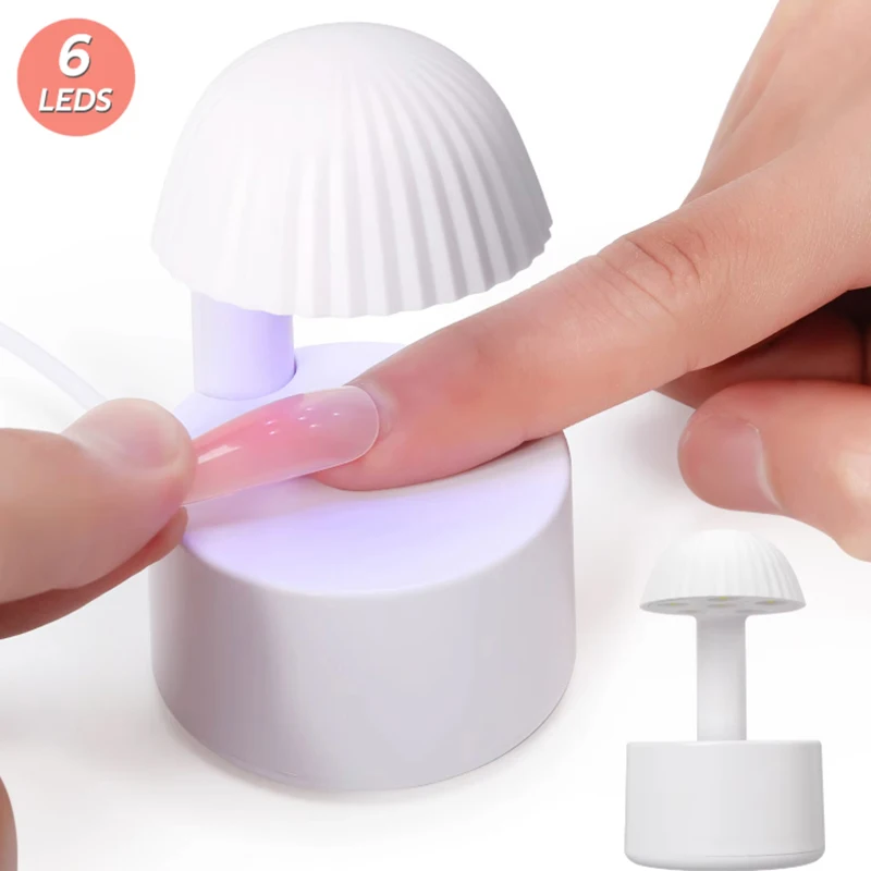 Portable Cute Mini Mushroom Nail Lamp UV LED Nail Dryer Type-C Charging Quickly Dry Nail Art Tools Nail Enthusiasts