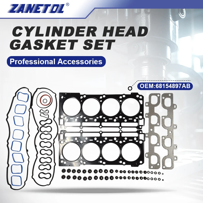 

ZANETOL Cylinder Head Gasket Set for CHRYSLER 300 2012~2014 for JEEP GRAND CHEROKEE 2012~2020 68159796AC 68159796AA 68159796AB