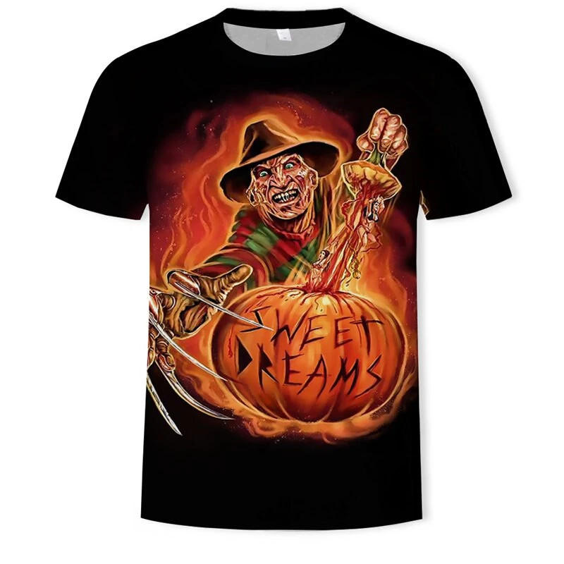 New Men Women 3D Printed T-Shirt Horror Freddy Krueger Jason Short Sleeve Fashion T Shirt Sport Pullover Summer Shirt Tops