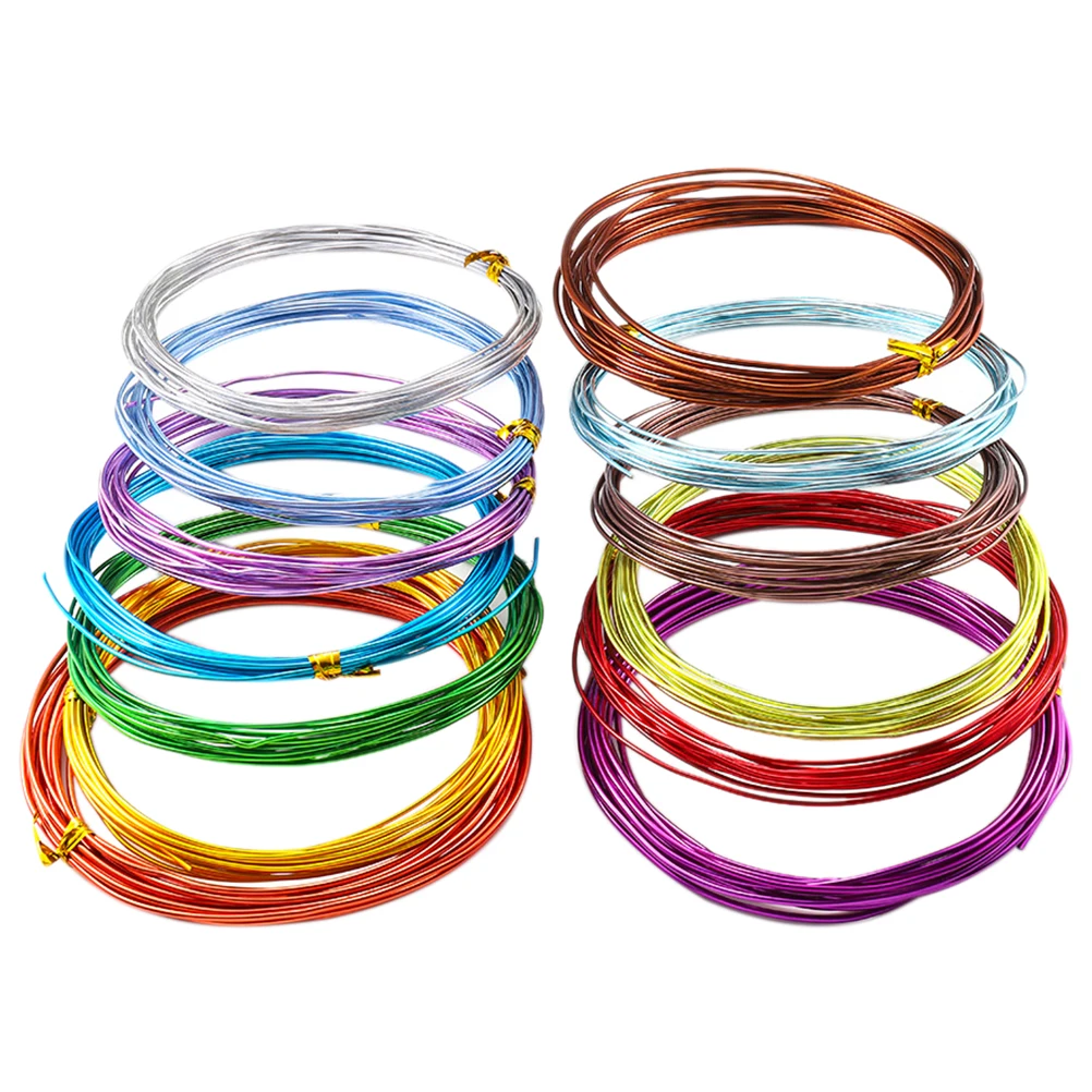 12 Rolls Braided Aluminum Wire for Jewelry Making Beading Craft Sculpting Flexible Lightweight Metal Wire DIY Artisan Projects