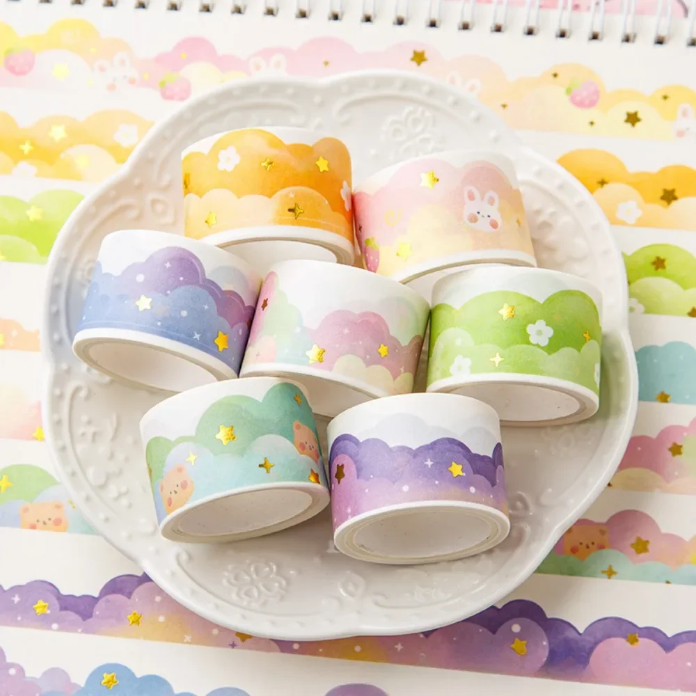 Ins Kawaii Clouds Washi Tapes DIY Scrapbooking Journal Planner Diary Stickers Masking Tapes Korean Stationery Office Supplies