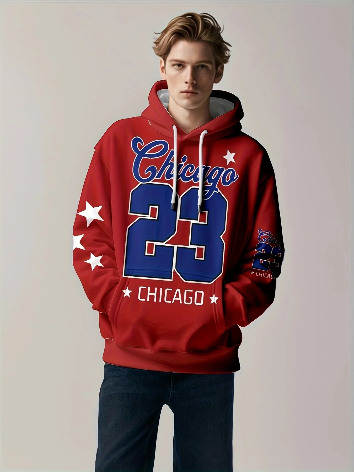 

Autumn Winter New Men's Hooded Chicago 23 Graphic Print Sweatshirts Leisure Fashion Y2k Unisex Pullover Hip Hop Women Hoodie Top