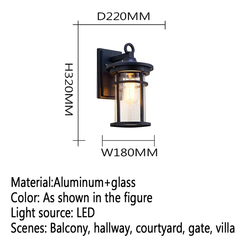 PLLY Contemporary LED Outdoor Wall Lamps Electric Simplicity Waterproof Balcony Hallway Courtyard Villa Gate Hotel
