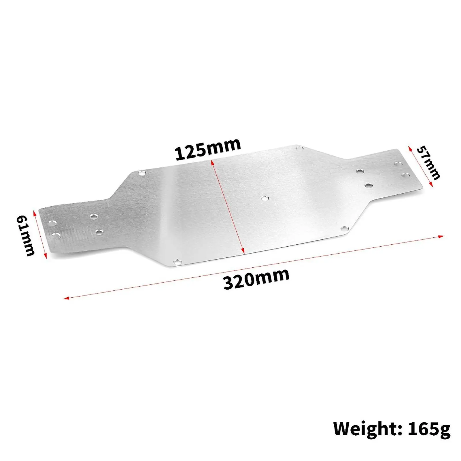 Stainless Steel RC Chassis Skid Plate Accessory Easy to Install Direct Replaces Anti Scratch Stainless Steel for 1/10 RC Car