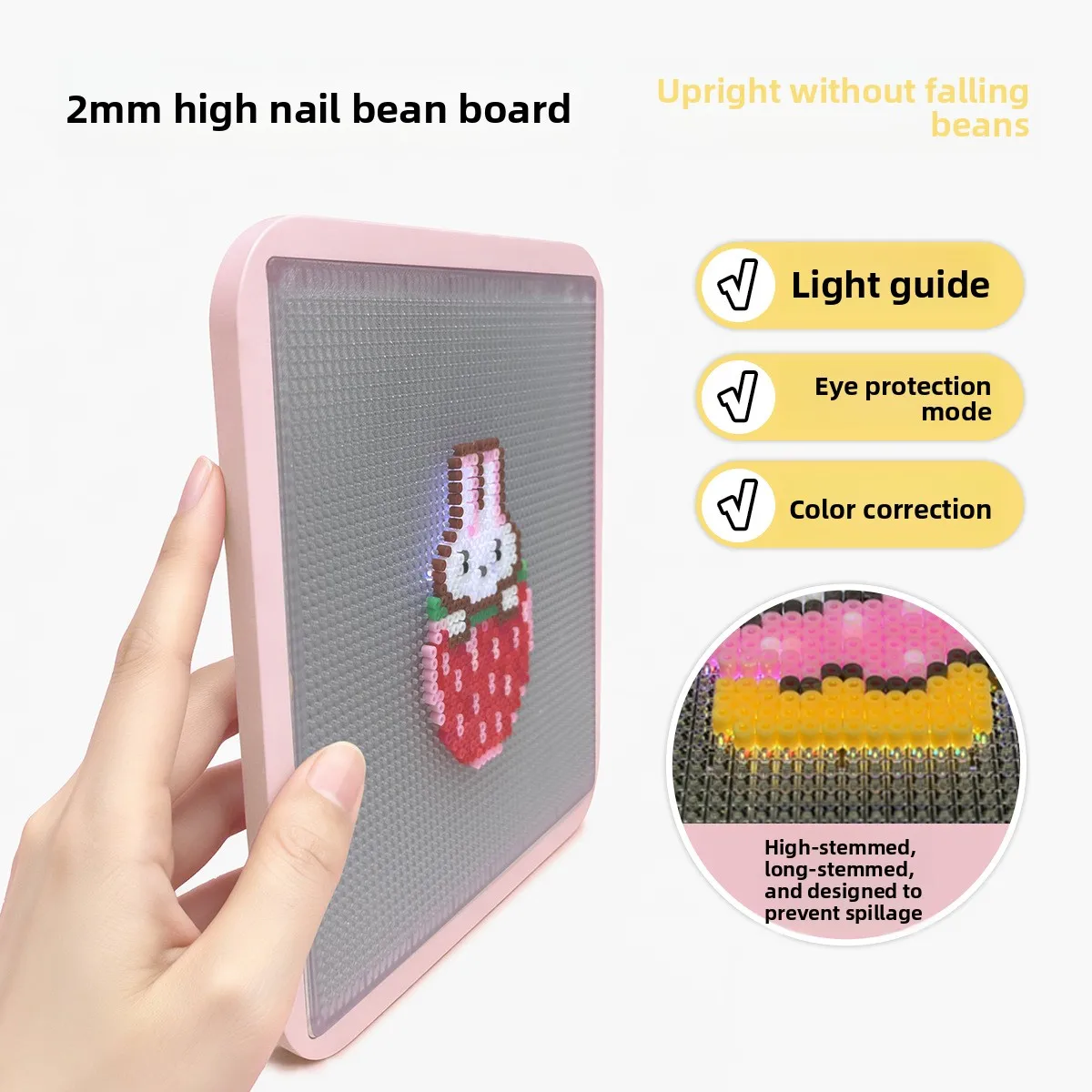 LED Fuse Beads Craft Pegboard Board, Fuse Bead Pegboard USB Powered App Pattern Guide Pegboard DIY KitCreative Art view 5