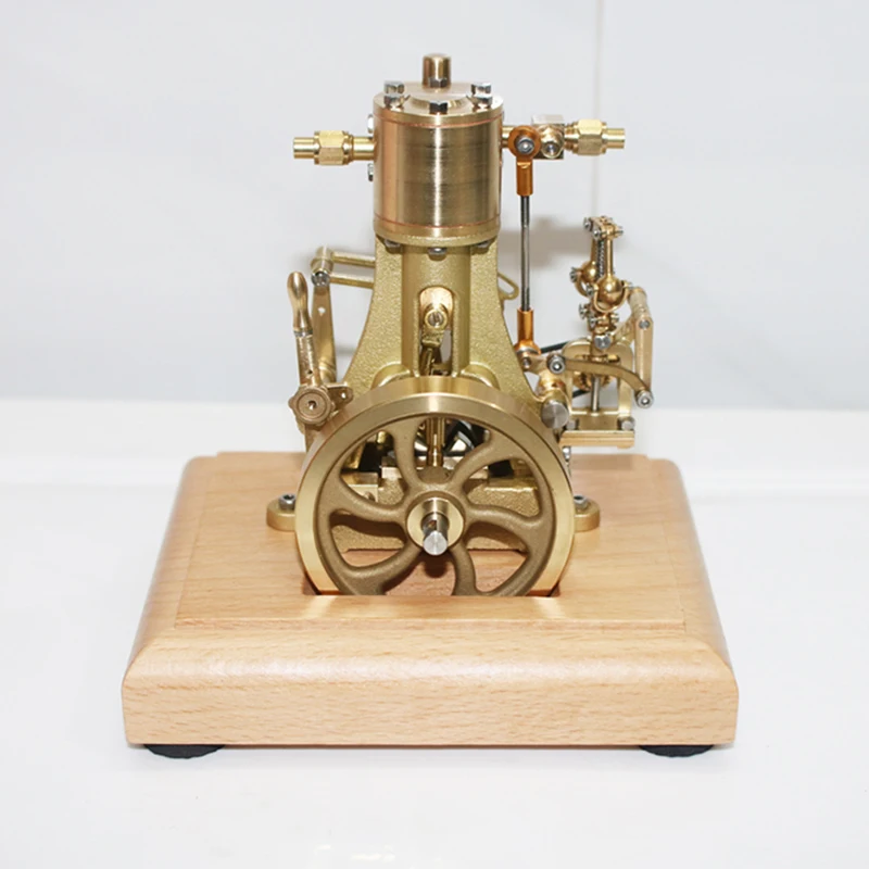 1.8cc Vertical Single Cylinder Steam Engine Model Brass with Base Internal Combustion Engine Model Experimental Toy