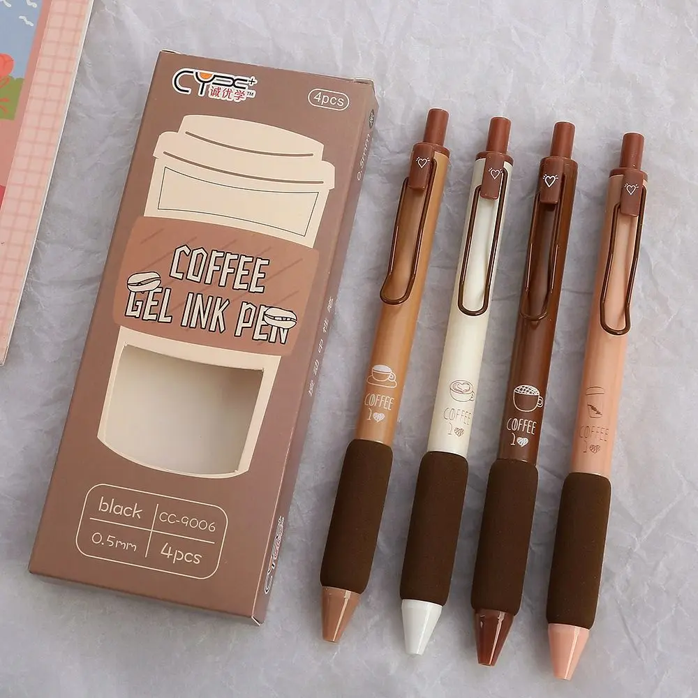 4PCS Office School Supplies Black Color Ink For Writing 0.5mm Ballpoint Pen Soft Bread Touch Gel Pen Neutral Pen