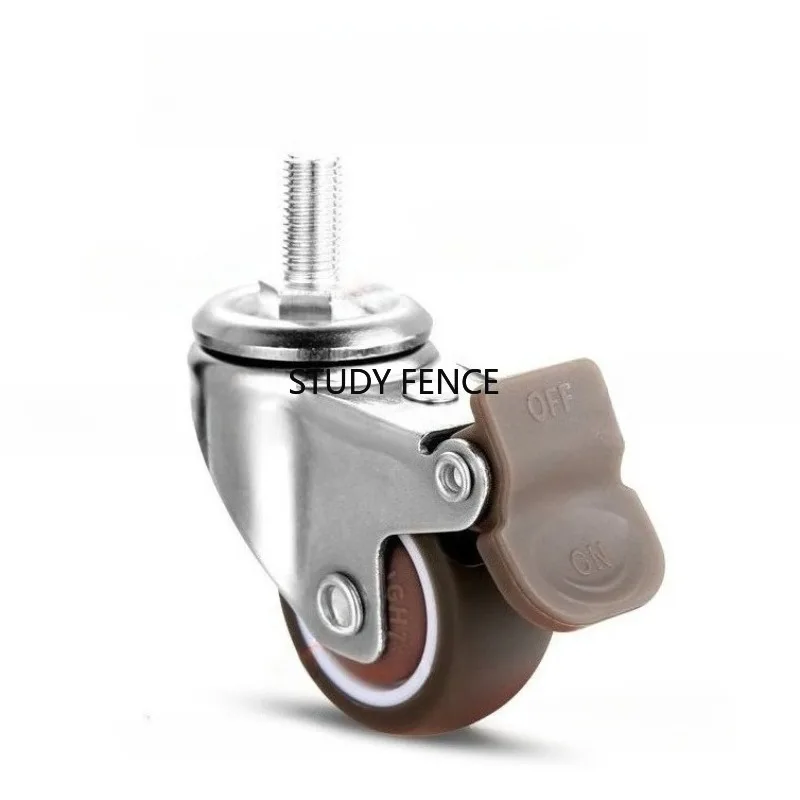 4pcs of Them M6 Screw Casters 1/1.25/1.5/2-inch Furniture Wheels Office Desk Stool with Silent Casters Household Hardware
