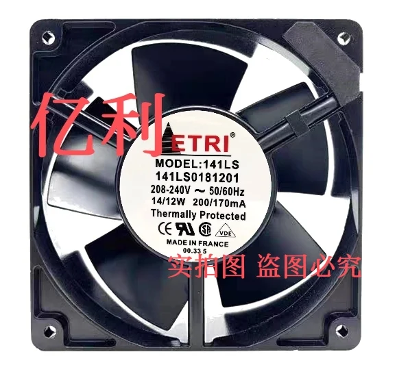 

ETRI 141LS0181201 AC 208-240V 120x120x38mm Server Cooling Fan