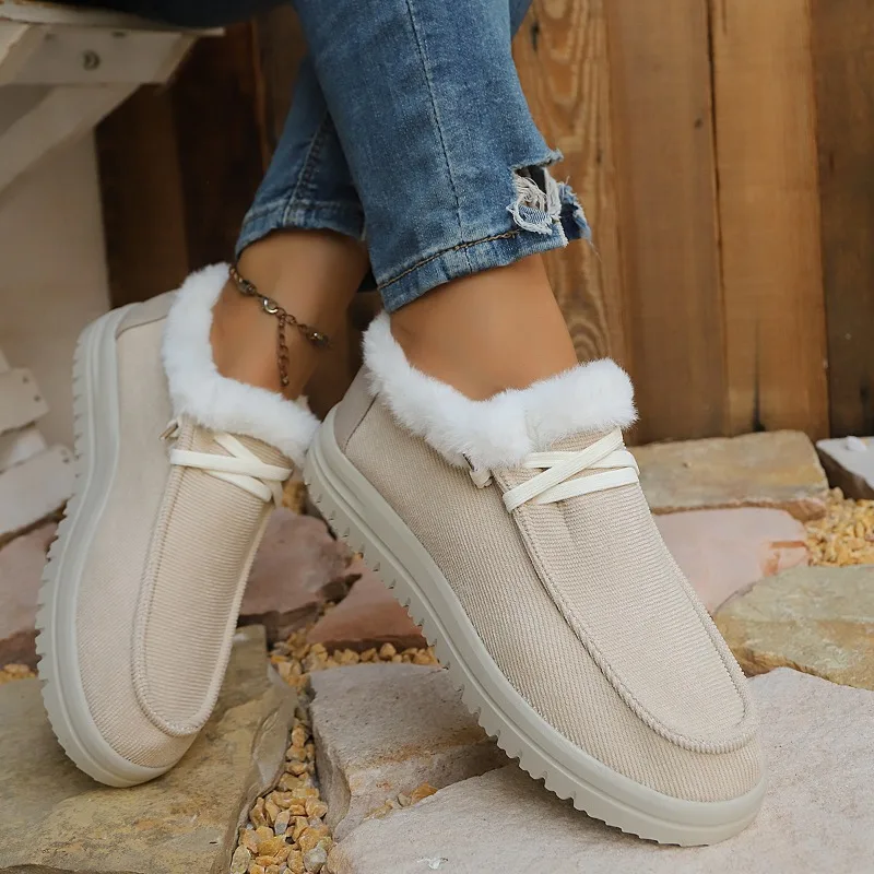 2026 New Winter Women's Solid Color Comfortable Vintage Snow Boots Women Keep Warm Fashionable Thick Sole Anti Slip Snow Boot