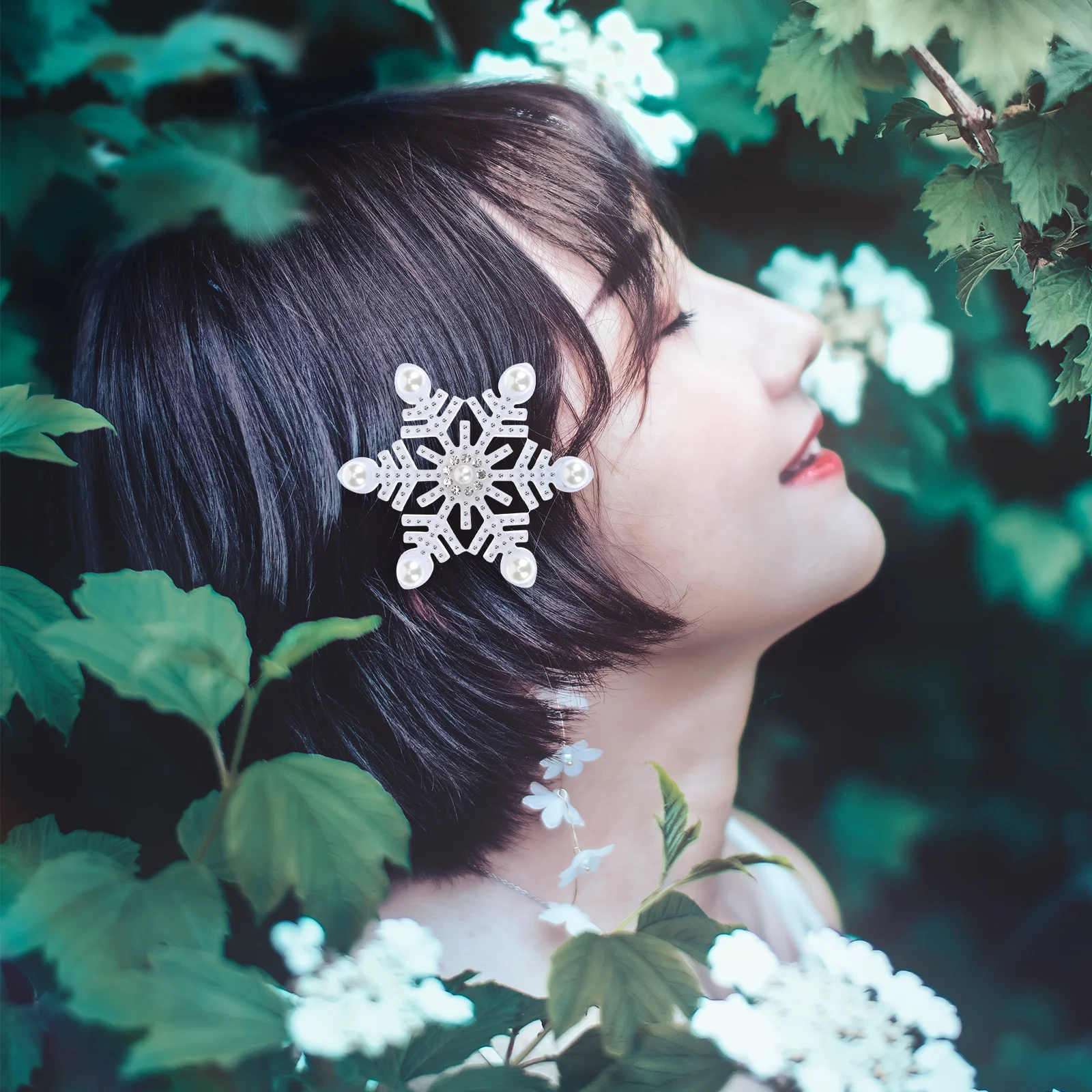 

2 Pcs Snowflake Geometric Hairpin Barrettes for Women Accessories Decoration Clips