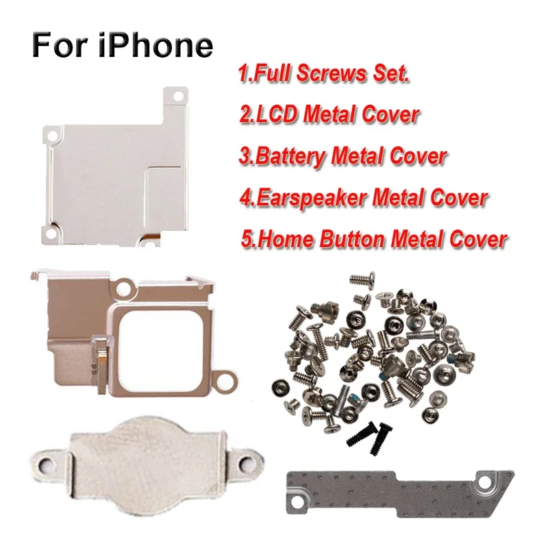 Home button metal cover Bracket Holder LCD cover battery cover earspeaker cover full screws for iPhone 5 5S se 6 6s 7 8 Plus