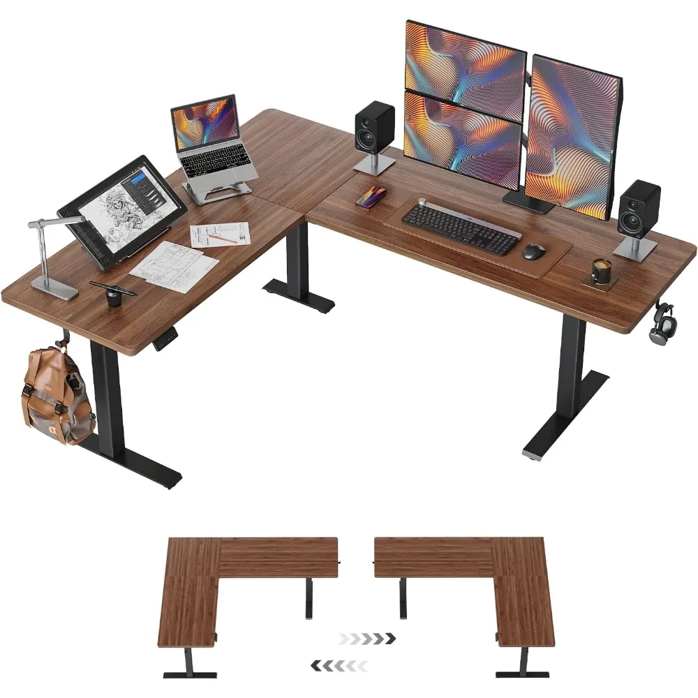 

75x63 L Shaped Standing Desk, Electric Height Adjustable L Shaped Desk, Suitable for Home Office