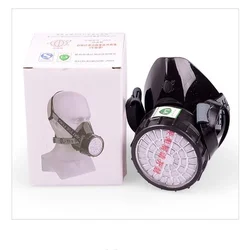 Respirador de media cara con cartucho de filtrado para pintura, máscara de Gas para pulverización, protección contra gases químicos