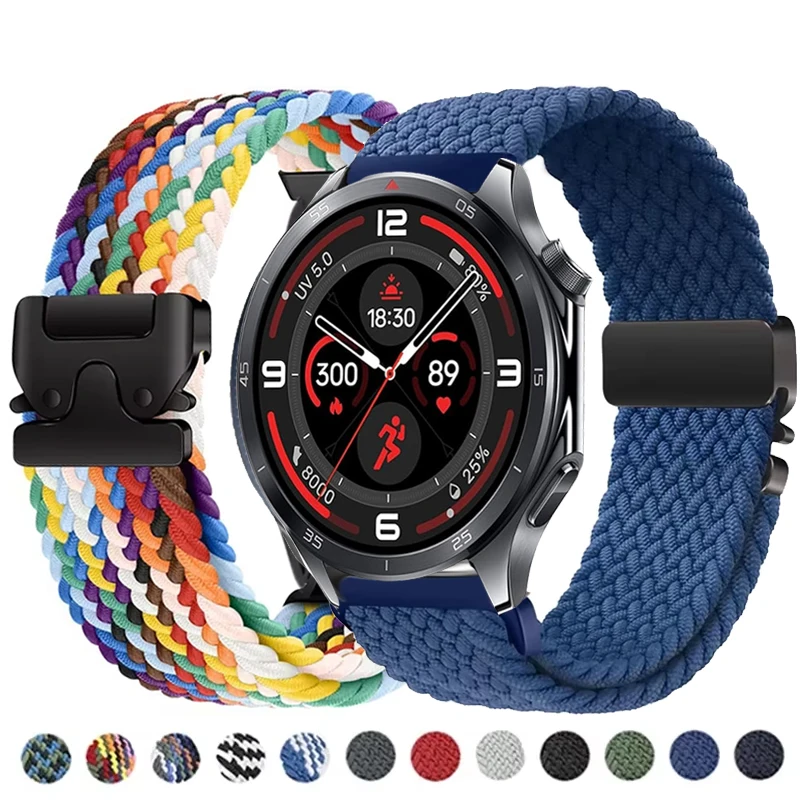22mm Parachute Buckle Braided Loop For OPPO Watch S/OPPO Watch X X2 4Pro Nylon Bracelet For OnePlus Watch 3/2 2R/OnePlus 46mm