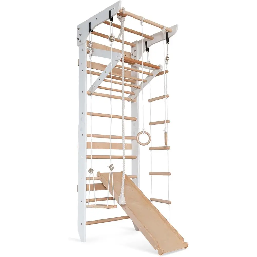 

Children's Wooden Ladder Wall Set for Gymnastics and Play - Ideal for Home Exercise and Fun