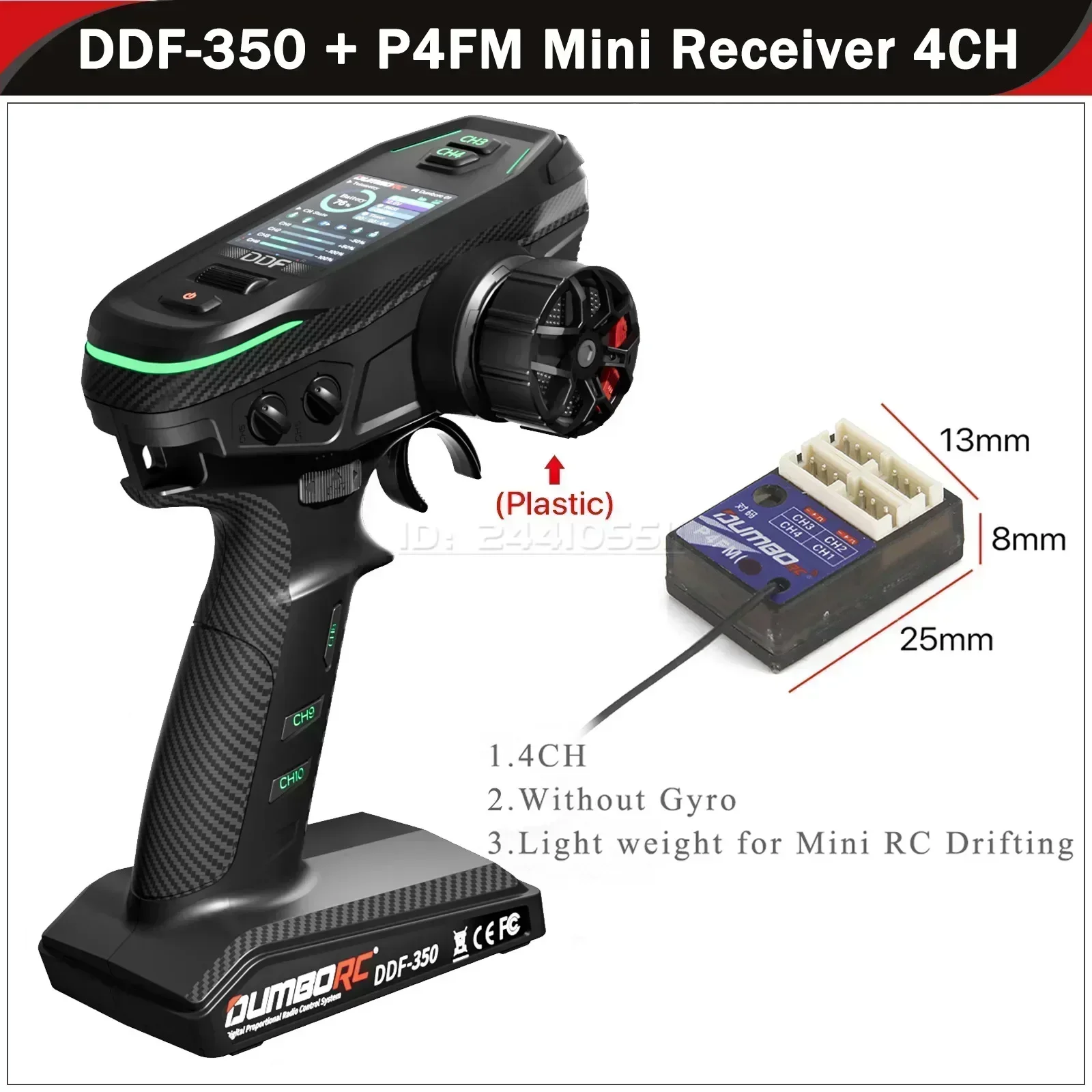 DUMBORC DDF-350 10CH 2,4G Digital Sender Fernbedienung HD Bildschirm 4/6/10 Kanal Gyro Empfänger für RC Auto Tank Boot Roboter