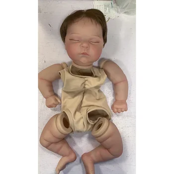 21 inch unfinished painted kit with peach rooted hair reborn doll kit soft touch DIY doll parts including cloth body