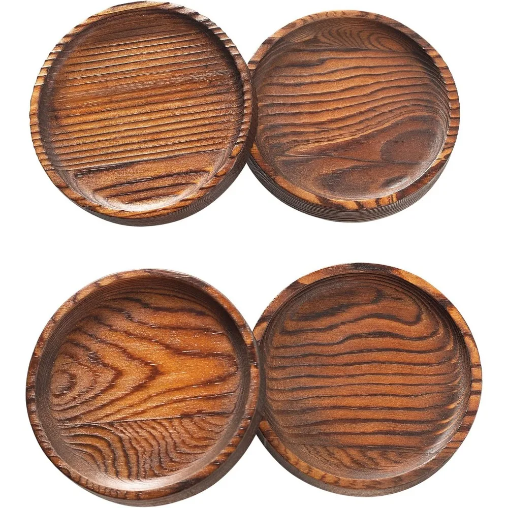 Houten onderzetters voor drankjes - Drinkonderzetterset van natuurlijk hout voor drinkglazen, tafelbladbescherming voor elk tafeltype