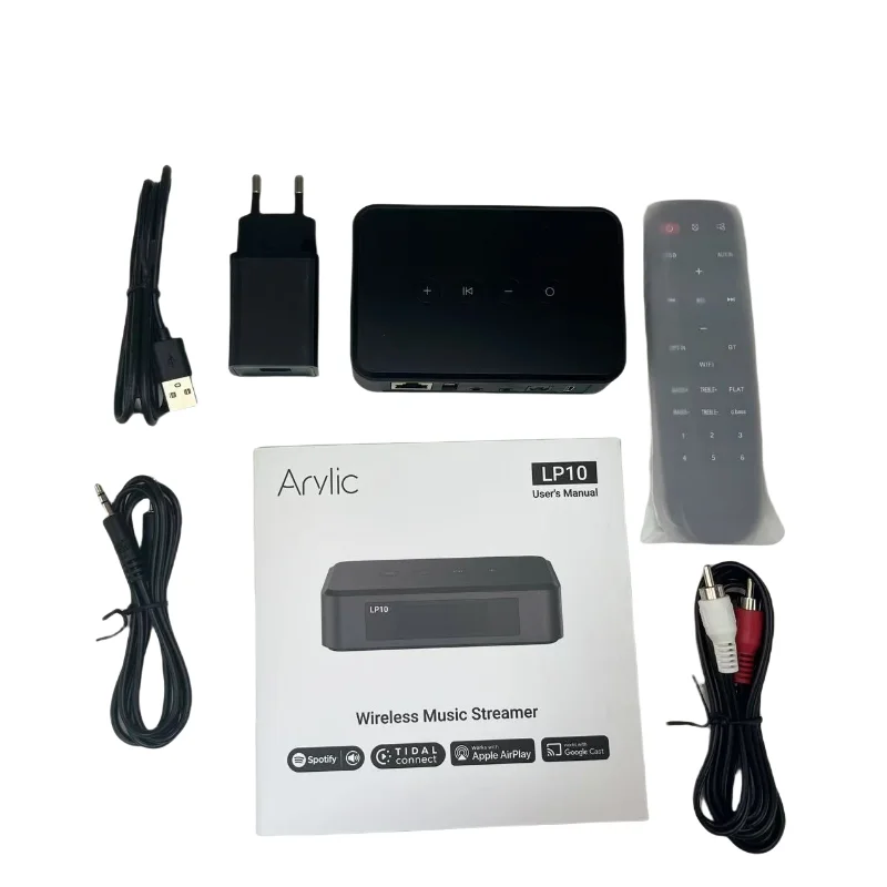 جهاز غاسل الموسيقى اللاسلكي Arylic LP10 مع Google Cast Stream من لوحة عرض التطبيق المفضلة، مخرج رقمي وتناظري متعدد الغرف