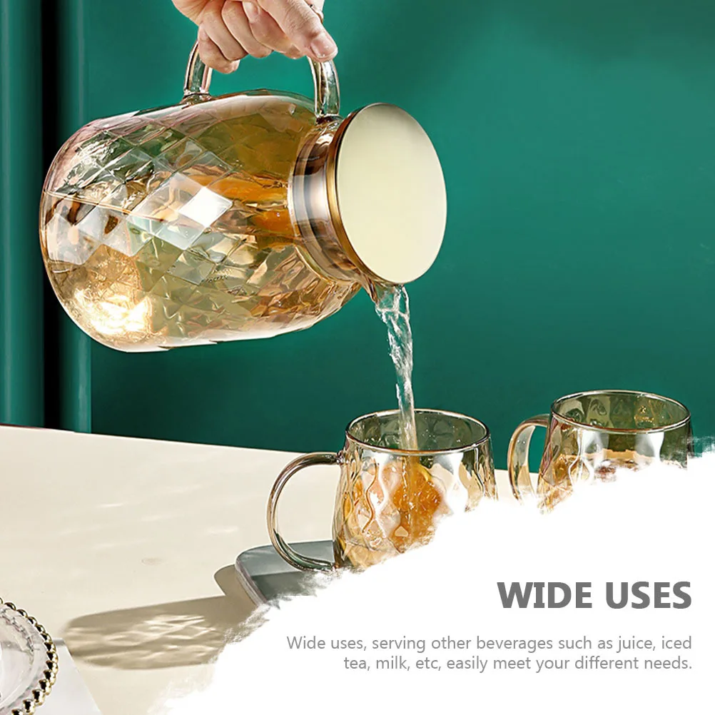 

Large Capacity Cold Water Kettle Glass Beverage Jug for Juice Iced Tea Milk Party and Home Use Water Kettle Glass Teapot