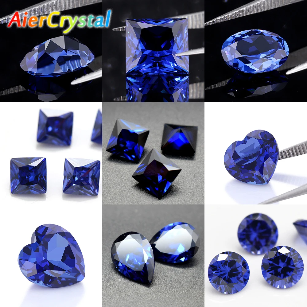 Cutting Loose Gemstone Sapphire Corundum Gem Spinel Various Shapes Diy Mosaic Jewelry Blue Gemstone Stone of Diy Jewelry