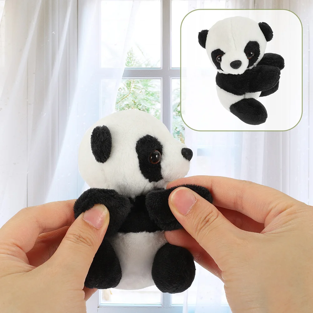 4 Pcs Simulation Panda Clip Stuffed Toy Pp Cotton Animal for Memo Plush Photo