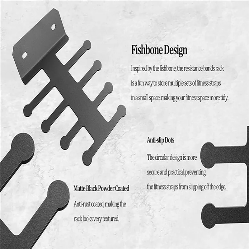 

TURE Resistance Rack Band Storage Hanger Gym Equipment Organizer Pull Up Bands Jump Ropes, Storage Rack For Home Gym